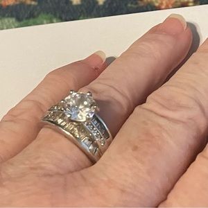 Silver Diamonique Wedding Ring